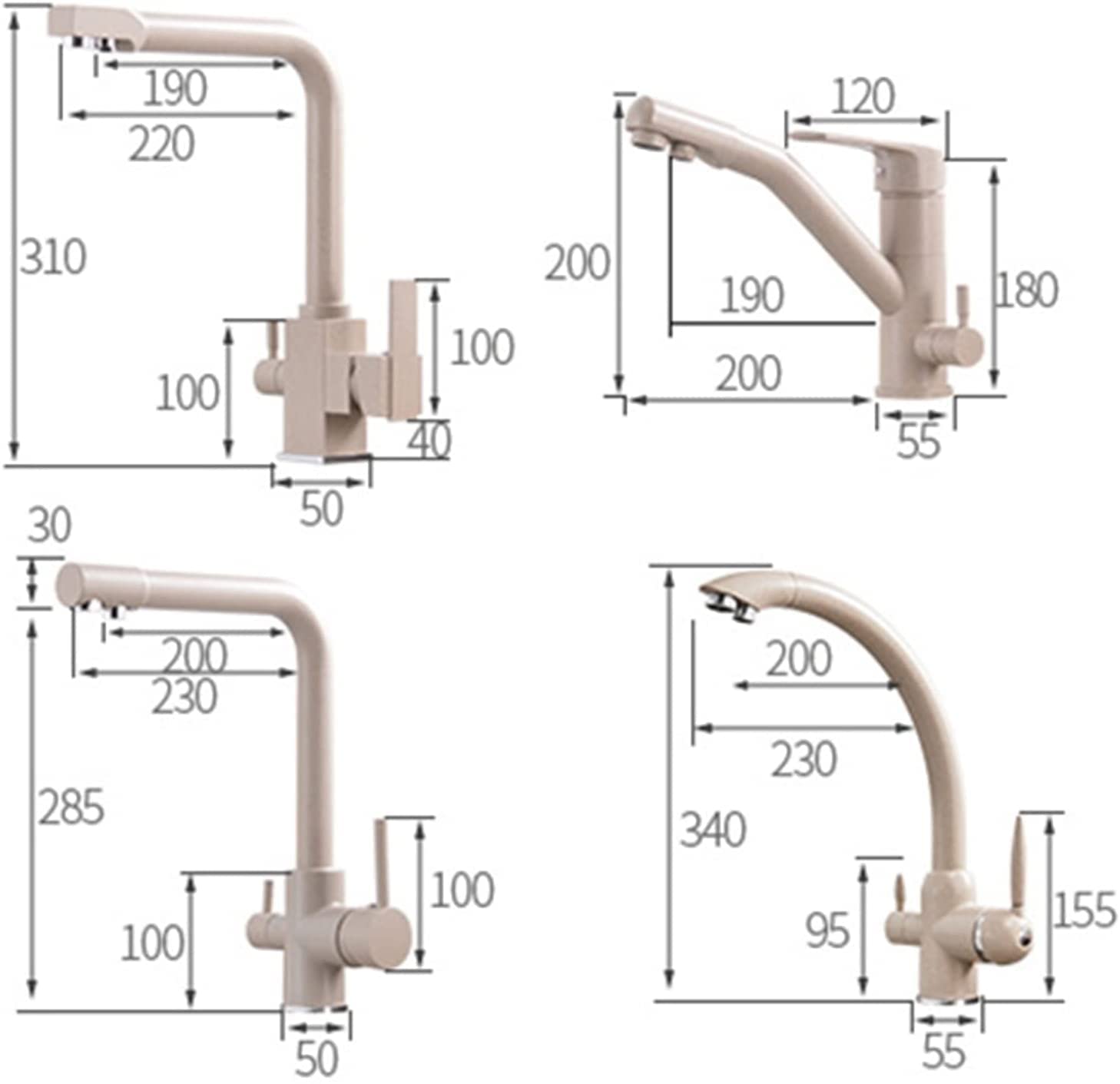 Grifo de Cocina de 3 vías con Filtro 3 en 1 para Sistemas de filtración de Agua, Mezclador de ósmosis, Fregadero Duradero y Elegante, fácil instalación.