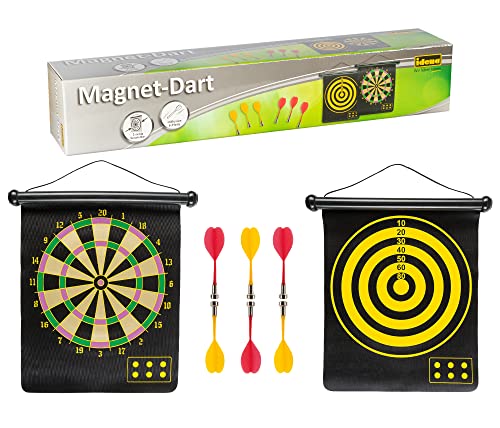 Idena 40462 - Jogo de dardos com 2 alvos e 6 dardos magnéticos, pode ser jogado duas bandas, para interior e exterior