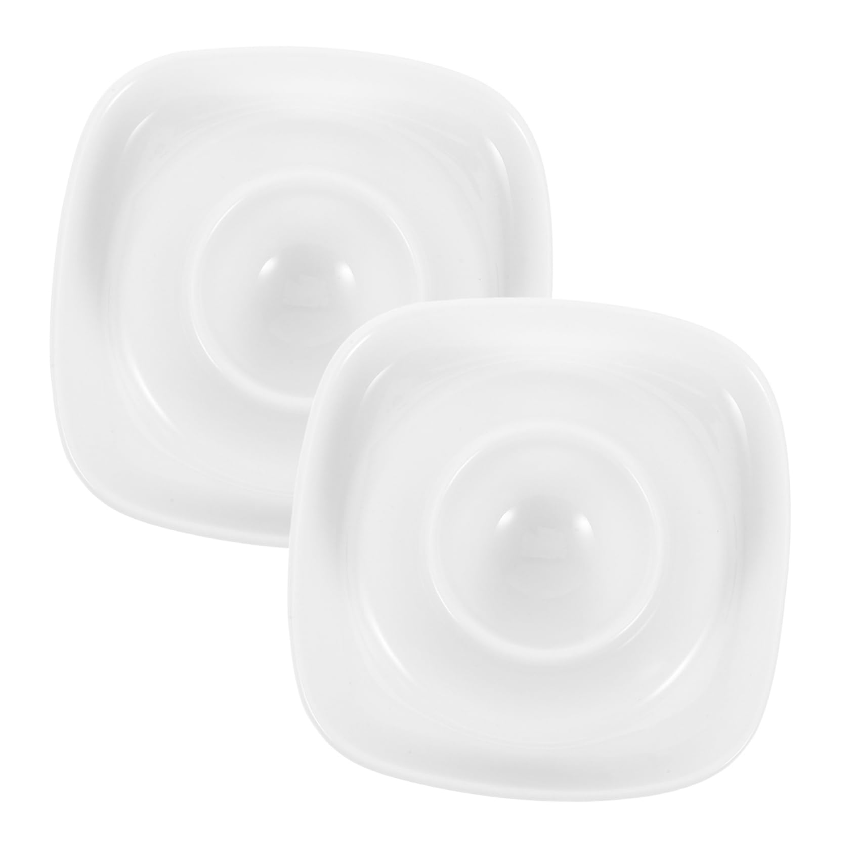 HEALLILY 2pcs White Ceramic Egg Holder Breakfast Egg Cups for Home Restaurant and Easy to Clean