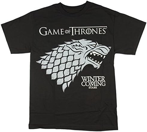 Game of ThronesWinter is Coming Men's Black Shirt, Large