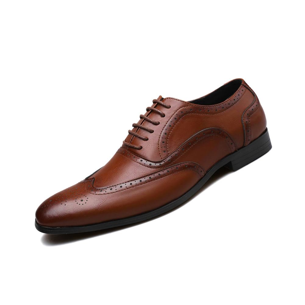 Chaussure Brogue Homme Ville Habillées Formelles Affaires À Lacets Derbys Oxford pour Costume Mariage