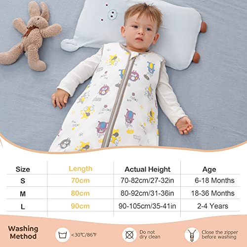 baby winterslaapzak kinderslaapzak 2,5 tog met poten Biologische katoenen slaapzak verschillende maten vanaf de geboorte tot 3 jaar oud(Monster S: 27-32in/6-18maanden) - Afbeelding 6