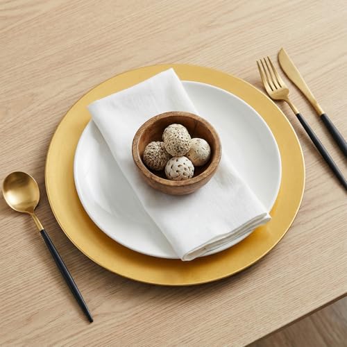 Platos Cargadores Dorados de Plástico Redondos 13" Pack 12 miniatura 7