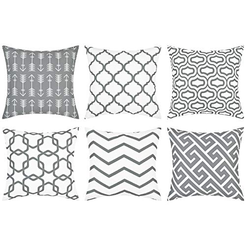 Yastouay Throw Pillow Covers Set of 6 Modern Decorative Throw Pillow Cases Geometric