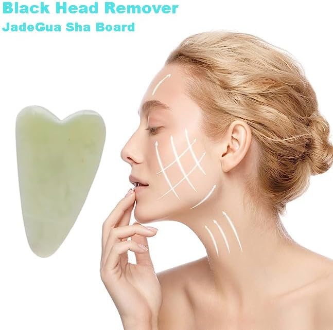 Miniatura 3 de Removedor de cabeza negro Jade Gua Sha Board herramienta de limpieza facial para su masajeador facial SPA