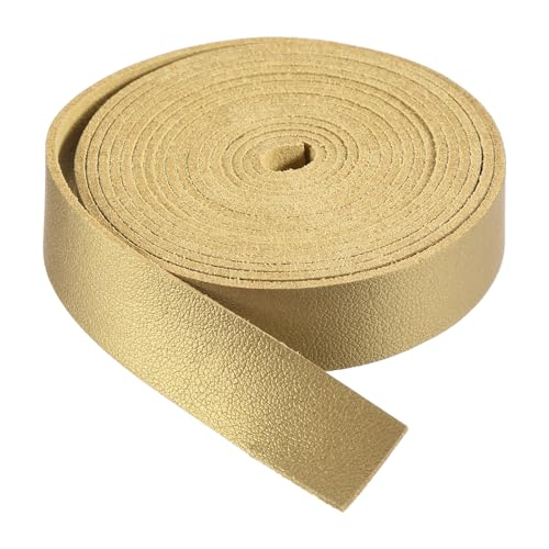 DMiotech Yellow Faux Leather Strap 0.6 Inch Wide 78 Inch Long Flat Leather Belt Strip 1.3mm Thick Single Sided Cord for Arts Craft DIY, Traction Ropes, Bag Straps