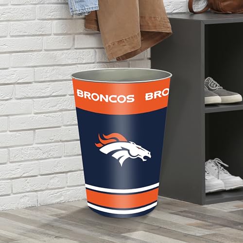 FANMATS 34650 NFL - Denver Broncos Wastebasket | Navy Blue | 15"x10.5"x10.5" | Primary Logo, Helmet, & Wordmark by FANMATS - Used condition - Image 2