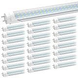JESLED (25-Pack) T8/T10/T12 4foot LED Tube Light, 24W Dual-Row LED Fluorescent Bulbs (65W...