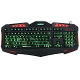 Masione Domineering LED USB Gaming Keyboard with 7 Adjustable Colorful Backlights