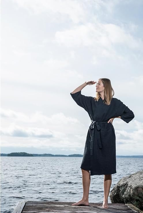 Northern Lights Group Rento Kenno Sauna Bathrobe - Black - L/XL