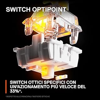 SteelSeries Apex 9 Mini - Tastiera meccanica da gaming - Switch ottici - Azionamento a 2 punti - Forma compatto mini 60% per eSport - Switch intercambiabili a caldo - Layout nordico (QWERTY)