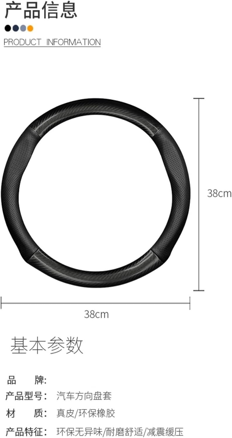 Car Steering Wheel Cover for Jaguar Steering Wheel Cover Genuine Leather Car Decoration Comfortable and Durable (Color : 4#)