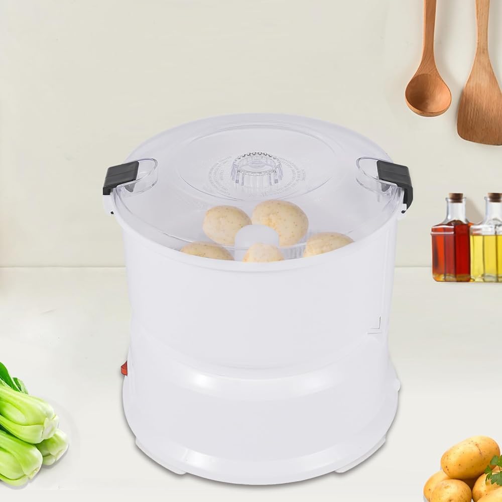 Macchina pelapatate elettrica,pelapatate elettrica 2 in 1,Macchina pelapatate Automatica da 85W,Adatta per Uso Domestico o Commerciale,utilizzata per pelare Le Patate e disidratare Le Verdure