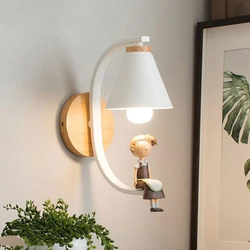 Nordic LED Wall Mount Lamp - Modern Bedroom & Living Room Light, Creative Bedside Fixture for Kids' Decor - Stylish White Luminaria (Style 2)