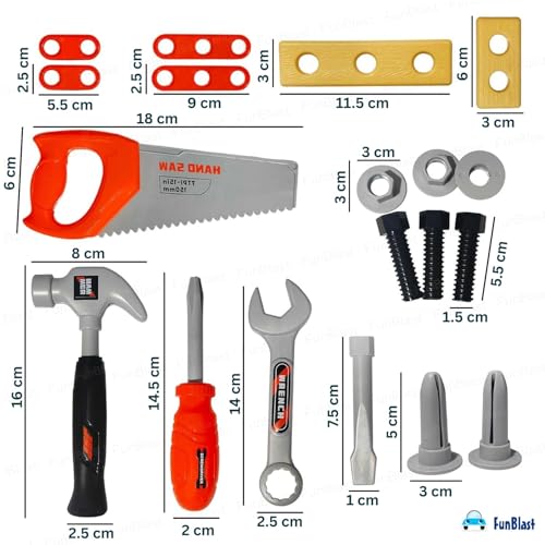 Image of FunBlast Tool Kit Set Toy for Kids, Set of 19 Pcs; Little Engineer Tool Kit Toys, Pretend Play Toys for Boys, Role Play Toys for Toddlers, Learning Toy for Boys, Children (Multi-Color)