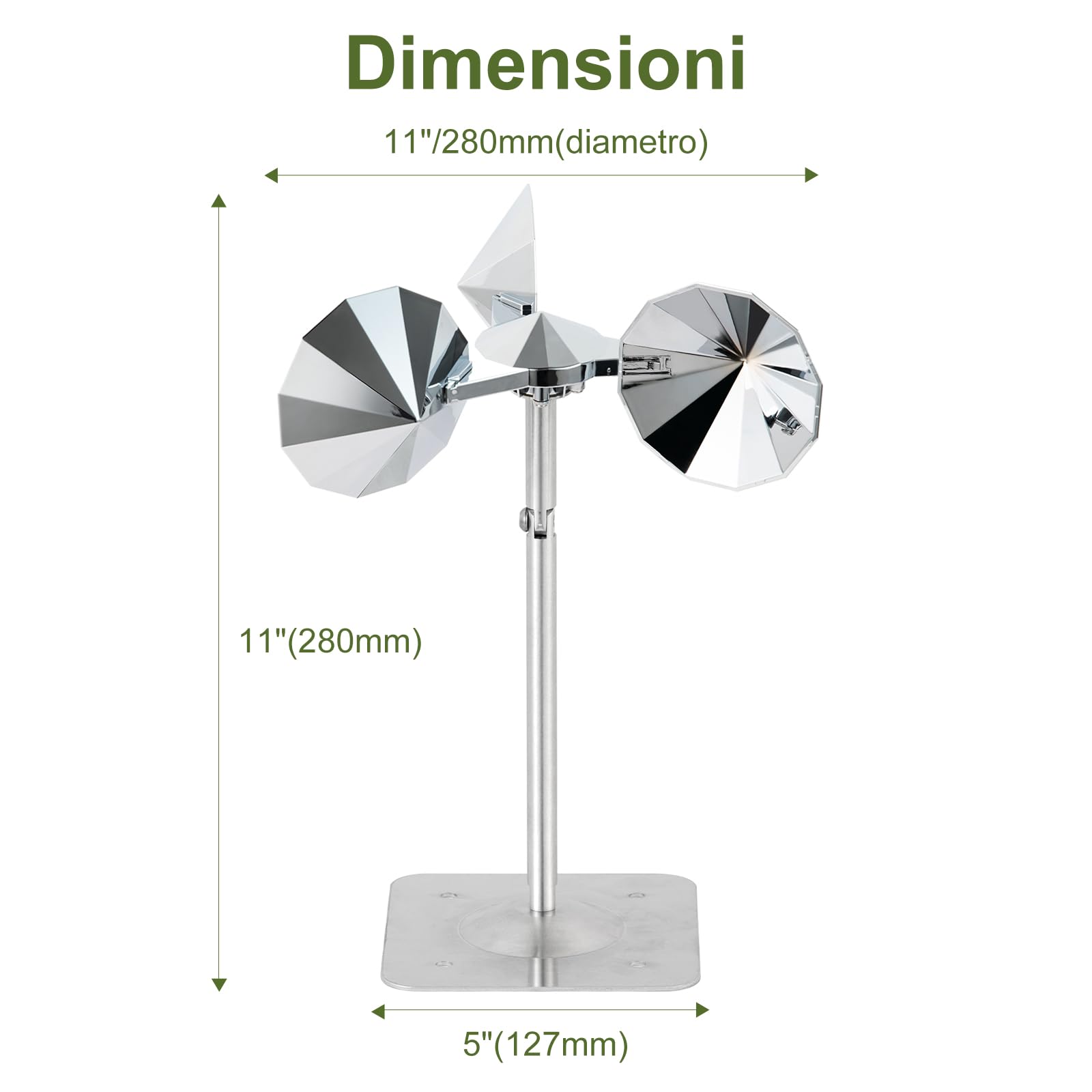 OFFO Ahuyenta Palomas,Palomas Ahuyentar para balcón,Reflexión de 360°,Ahuyentador Palomas Carpinteros con Base de Aluminio,Ahuyentador de Palomas para Fachada para Jardín,Balcón