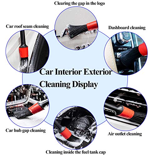 Car Detailing Brushes Washing Set, Car Wash Mitt Air Vent Cleaner, Automotive Detail Brushes for Cleaning Auto Wheel Car Motorcycle Interior Engine, Self-Service car wash Set - Thumbnail 3
