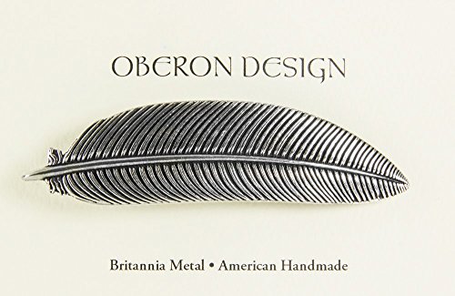 Feather Hair Clip, Hand Crafted Metal Barrette Made In The Usa With A Medium 70Mm Clip By Oberon Design #TOP1