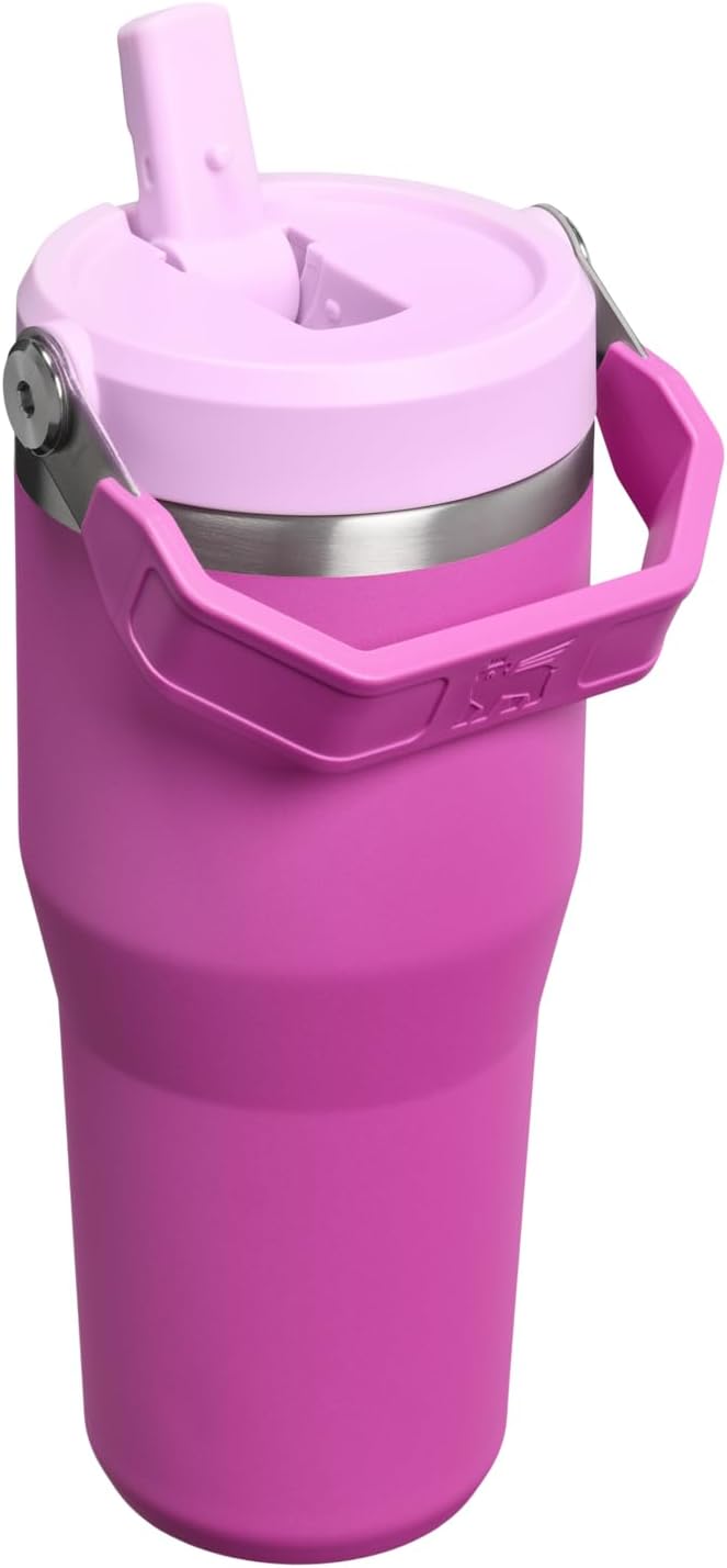 STANLEY IceFlow 2.0 Flip Straw Tumbler with Handle 14 oz | Twist On Lid and Flip Up Straw | Leakproof Water Bottle | Insulated Stainless Steel | BPA-Free | Dark Blossom - Image 3
