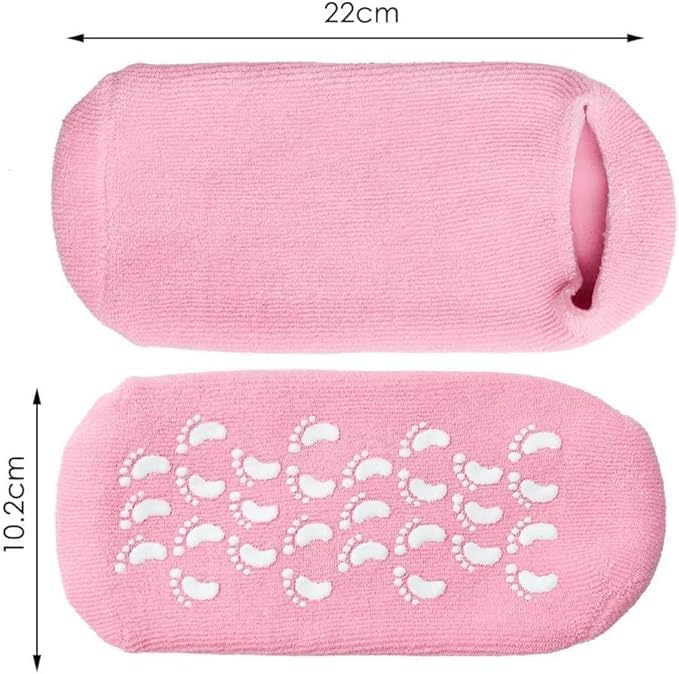 Image of DS CARE Silicone Socks for Women, Crack Heel Repair Socks, Spa Gel Socks for Women, Silicon Socks, Silicone Socks for Men, Foot Hydration Socks Vitamin E-Multicolour (Pink) by UNIDSC