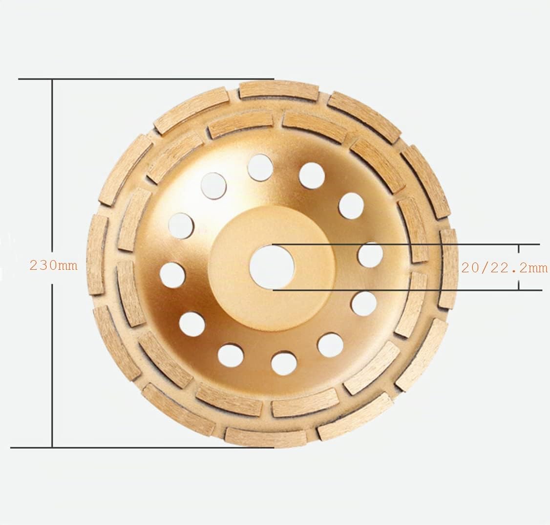 APLUS Meule diamantée 230 mm x 22,23 mm Double rangée Béton Pierre Maçonnerie