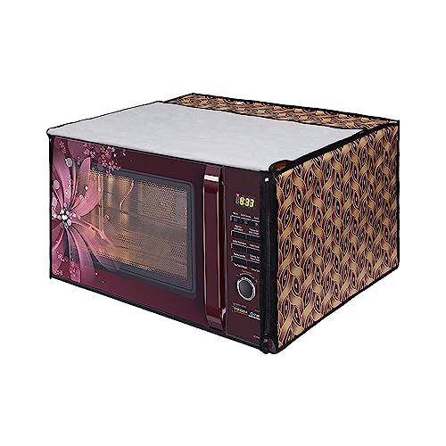 Image of DREAM KING Stylish Design & Printed Microwave Oven Cover Full Closure |waterproof & Dustproof Oven Cover Suitable for All Models - Multicolour SA73