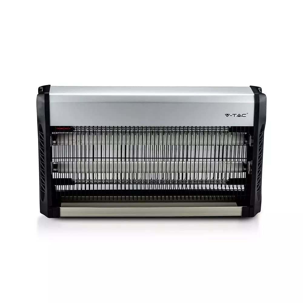V-TAC Fly Zapper Elektrischer Insektenvernichter für den Innenbereich, UV-Schutz, 2 x 15 W, elektronischer Insektenvernichter (BS-Stecker), Abdeckung 100 m²