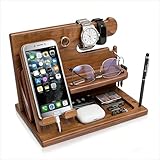 Organizador para Celular con Puerto de Carga | Soporte para Llaves, Cartera, Relojes | Organizador de Escritorio y Buró...