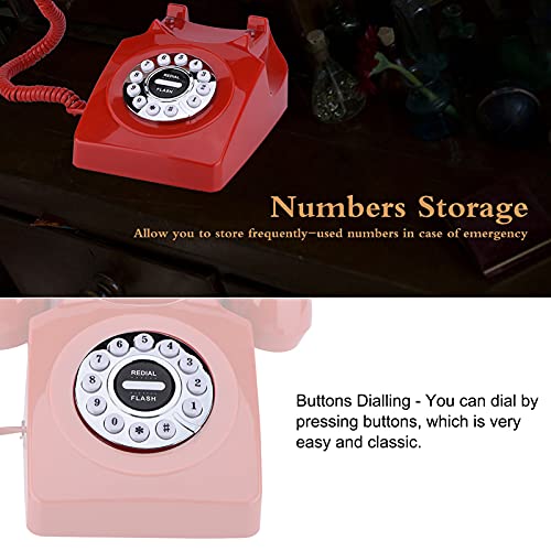 Telefono vintage in stile western – Suono nitido, memorizzazione del numero di emergenza, composizione semplice, arredamento elegante – Rosso