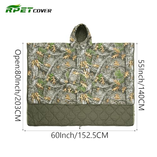 RPET Water Resistant Poncho Liner Blanket ideal para Camping, Caminata, Supervivencia al aire libre, con Bolsa compresora para fácil transporte miniatura 4