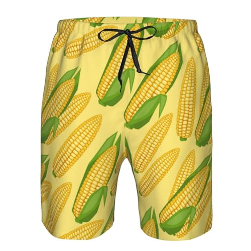 Corn Cobs Men's Beach Shorts Quick Dry Swim Trunks Drawstring Elastic Waist Board Shorts with Pocket4