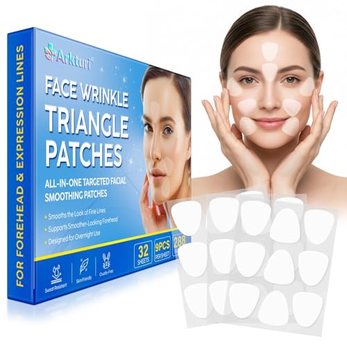 Forehead Wrinkle Patches, Anti-Wrinkle Face Triangle Patches 288 pcs – Overnight Forehead &...