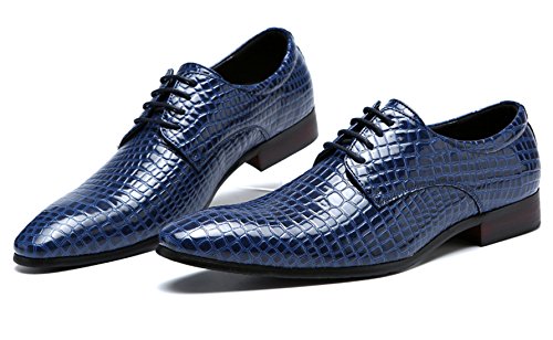 Men's Oxfords Alligator Patent Leather Wedding Prom Formal Dress Casual Shoes for Men4