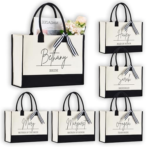 Bolso tote personalizado para novias y damas de honor miniatura 1