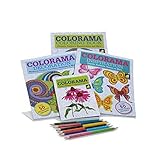 Colorama and Magic Path Coloring Books Collection With 6 2Sided Coloring Pencils - 5 Books Total