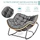 SWITTE Outdoor Schaukelei-Stuhl Indoor Papasan Rattan Weiden-Lounge Modern Royal für Schlafzimmer Wohnzimmer Veranda Garten Rasen - Dunkelgrau