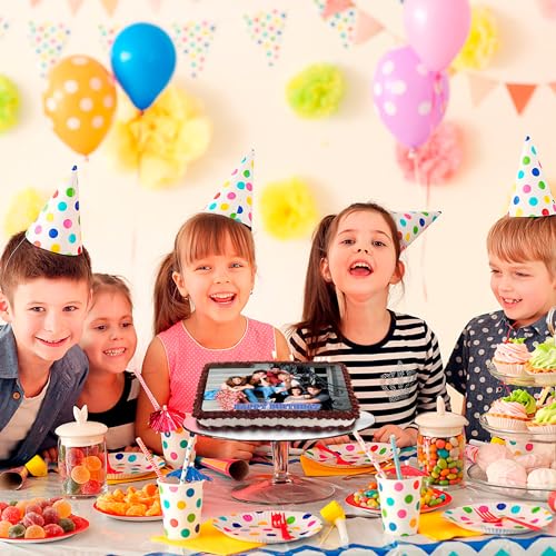 8.3 x 11.7 Inch Edible Square Cake Toppers – Friend Themed Birthday Party Collection of Edible Cake Decorations