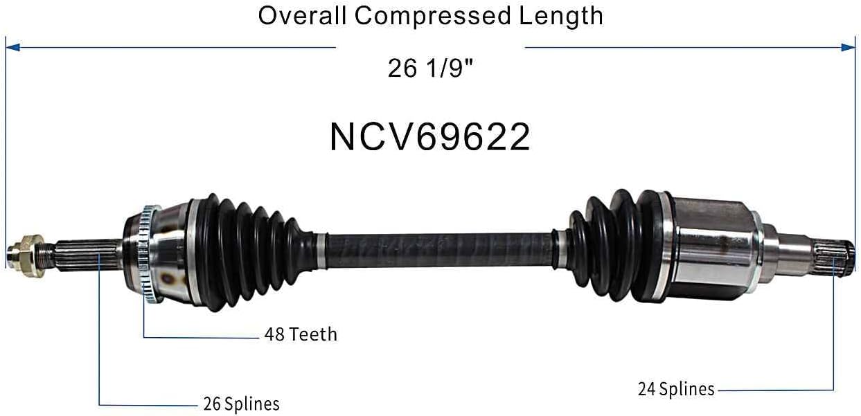 GSP NCV69622 CV Axle Shaft Assembly - Left Front (Driver Side)