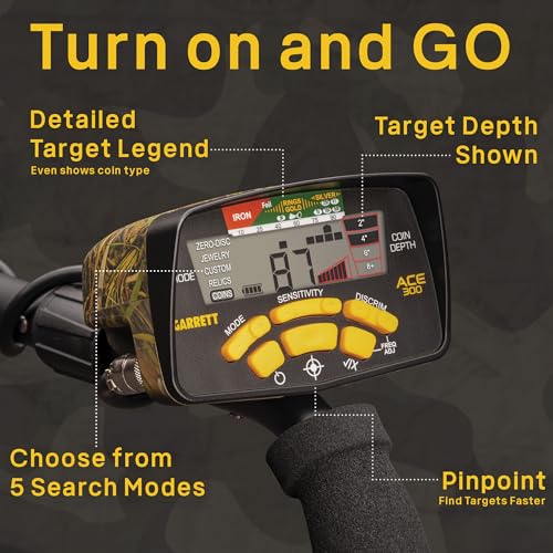 Image of Garrett ACE 300 Jase Robertson Edition - Digital Target ID, Iron Resolution, Adjustable Frequency, Electronic Pinpointing, Garrett Exclusive Camo Pattern