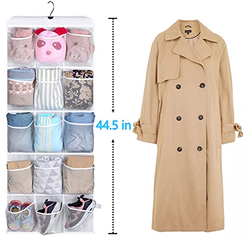 MISSLO 30 Large Pockets Dual Sided Hanging Baby Shoe Organizer for Closet with Rotating Hanger Hanging Shoe Shelves, White by MISSLO - Image 6