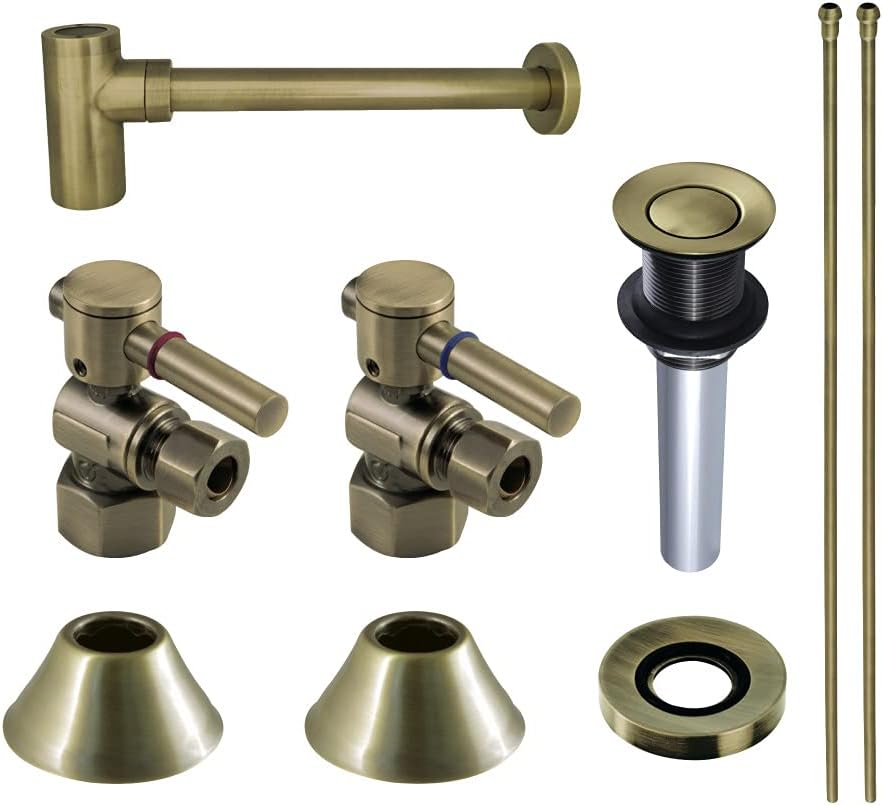 Kingston Brass CC43107DLVKB30 Trimscape Plumbing Sink Trim Kit, Brushed Brass