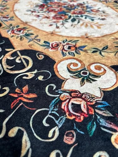 Image of Homerz Premium 6 Seater dinnig Table Heritage Series Velvety Table Cover, Vibrant Royal Designs with Border Cutwork (Regalia, 54x78 inch- 6 Seater Dining Table)