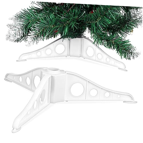 Luxshiny Set of Tree Bases 15cm Rotating Tree Stand Rack Four Fake Riser Plastic