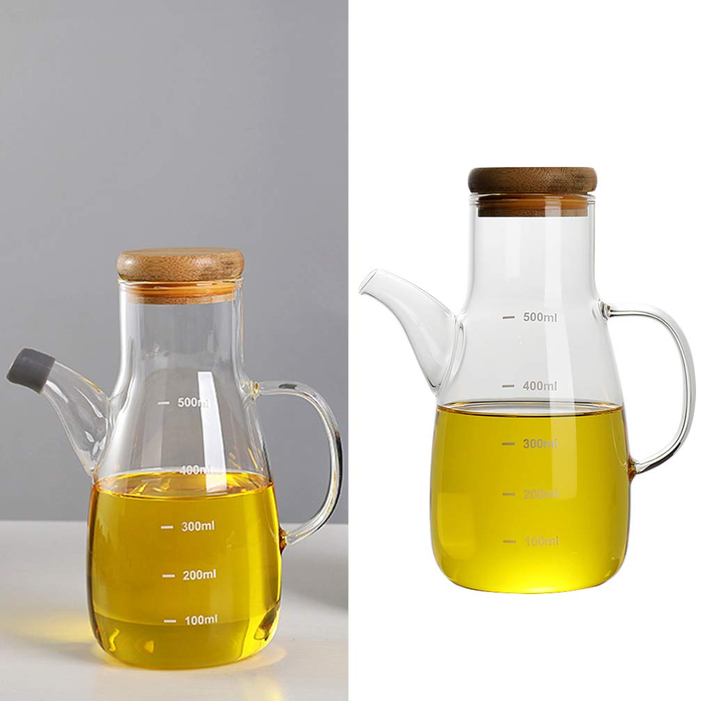 OLIO IN VETRO vaso aceto contenitore con coperchio distributore olio