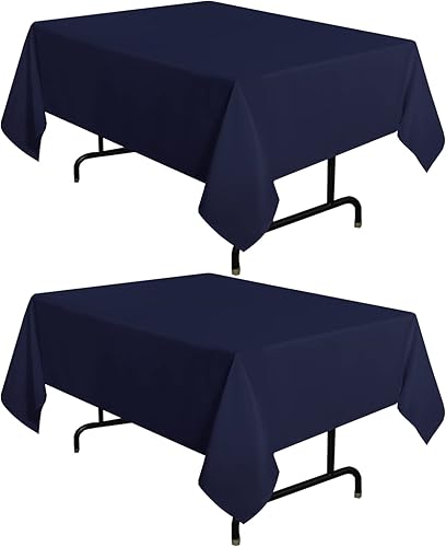 Miniatura 75 de sancua - Manteles blancos rectangulares, paquete de 8 manteles para mesas de 6 pies - Fundas de mesa lavables de poliéster para bodas, fiestas de
