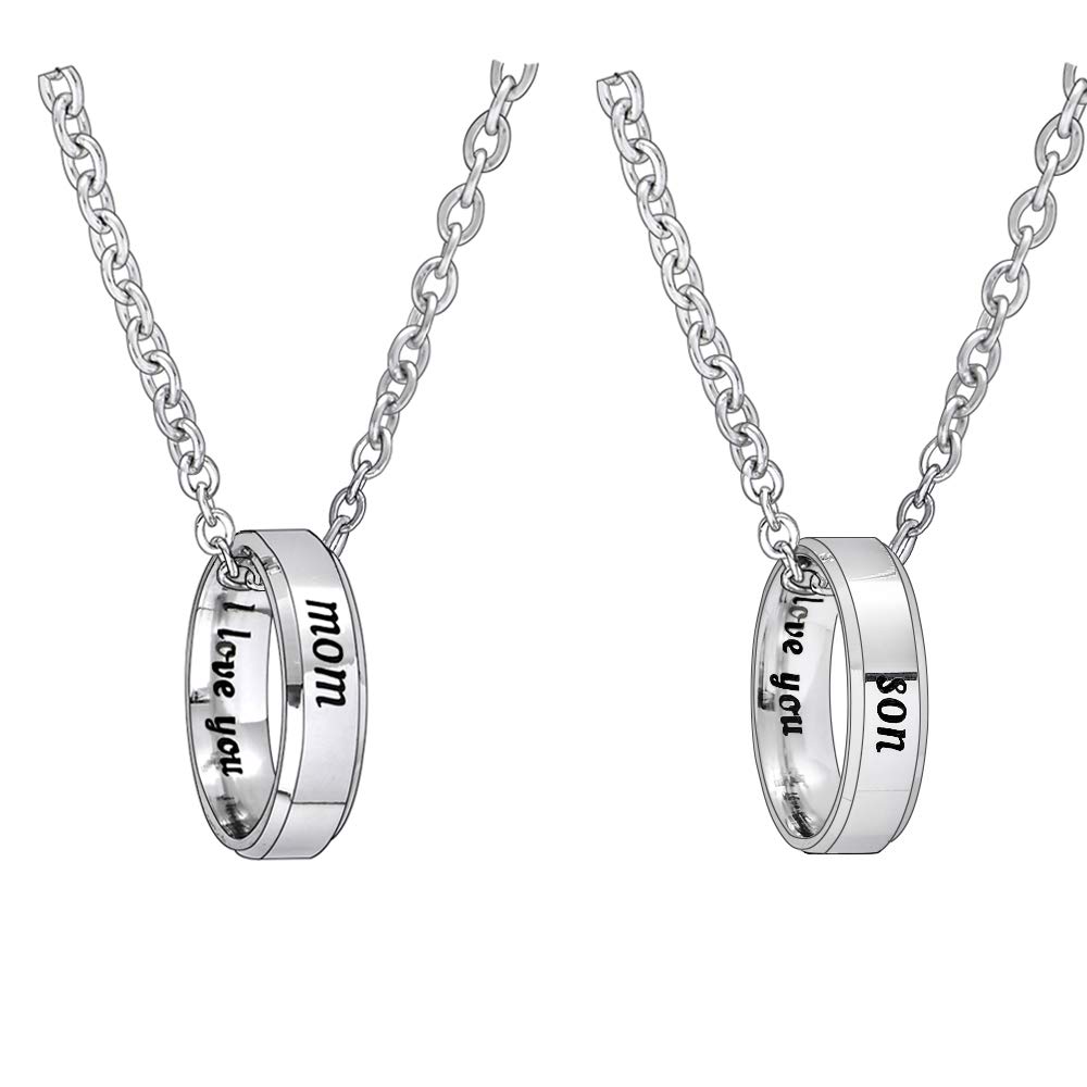 Mom Son Ring Pendant Necklace Birthday 