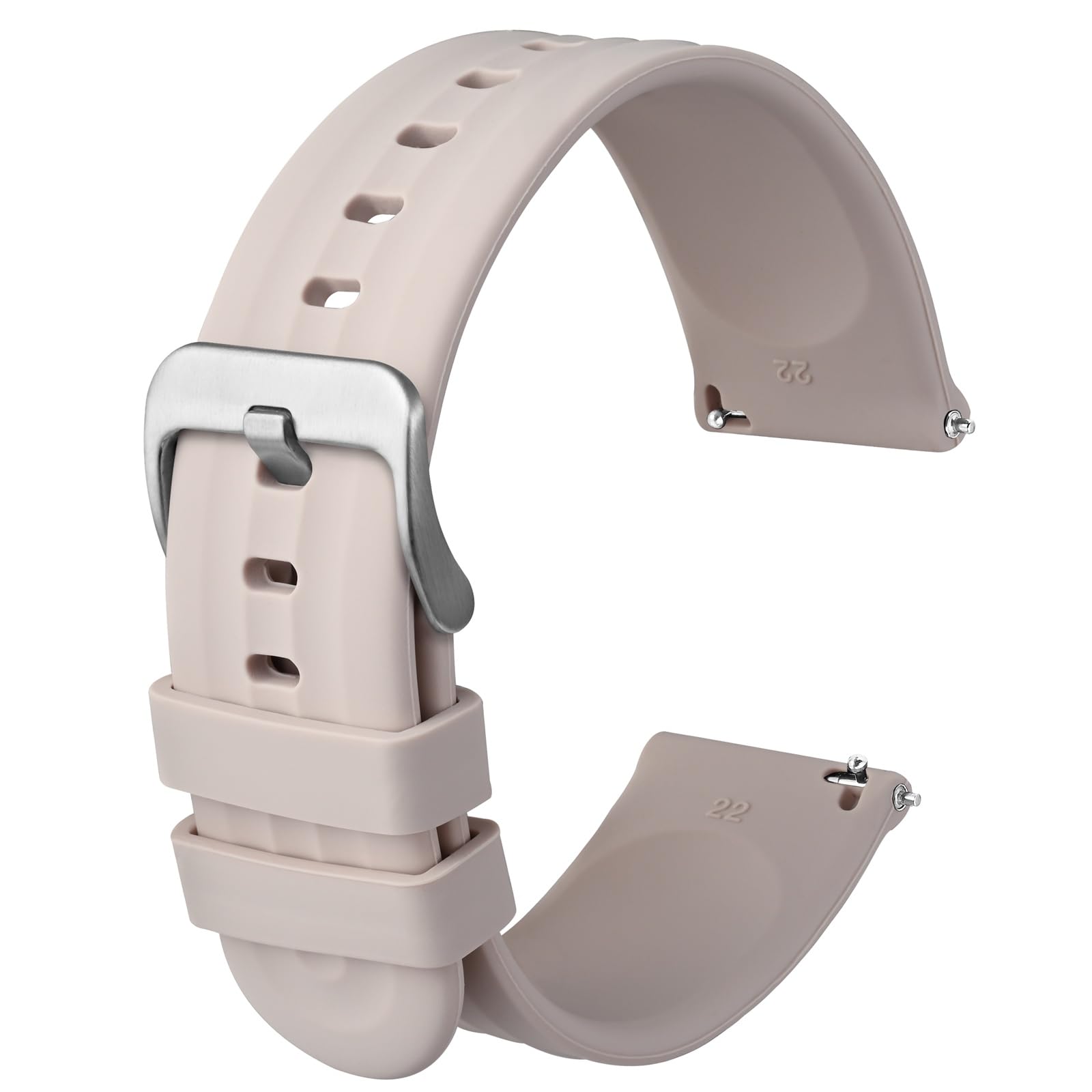 Anbeer Silikon Uhrenarmbänder für Herren Damen, Ersatzarmband aus Gummi mit Schnellverschluss 18mm 19mm 20mm 21mm 22mm, Extra Lang