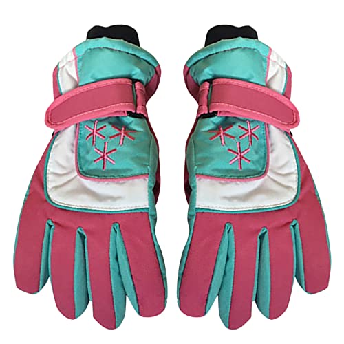 Guantes de esquí para niños de invierno, guantes de esquí para niños y niñas, resistentes al agua, manoplas de forro polar, guantes de esquí para 9-15 años, impermeables y resistentes al viento