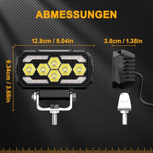 AnTom 2 pièces phare de travail LED 168W 9-60V 18000 Lumens phare LED IP68 étanche 5 pouces phare longue portée led pour excavatrices, tracteurs, remorques, ATV, camions, véhicules tout-terrain, motos – vue 6