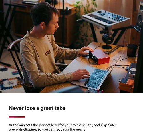 Focusrite Scarlett Interfejs audio USB 4i4 4. generacji dla muzyków, autorów piosenek, gitarzystów, twórców  wysoka precyzja, studyjna jakość nagrań i kompletne oprogramowanie do nagrywania